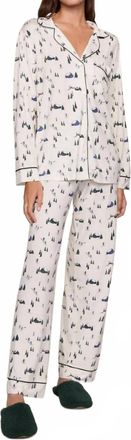 Eberjey Gisele Cozy Pajama Set In Ski Chalet / Ivory