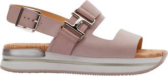 Hogan Womens H257 Leather Sandals In Pink