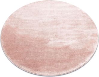 RugsX Rugsx - Alfombra Visco Circulo Rosa 8 Felpa, Imitaci&oacute;n Piel De Conejo Pink Circulo 120 Cm