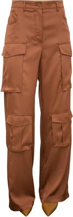 Blugirl Bruine Lange Broek met Polyester en Elastaan - Dames - Straight fit broeken - Bruin - M - Polyester - Broeken