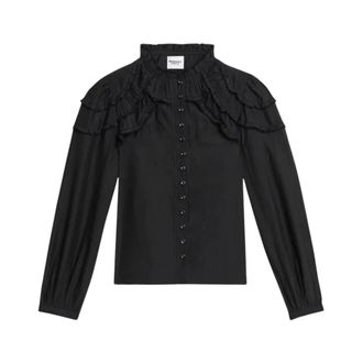 Isabel Marant Christa Blouse - Dames - Blouses & Shirts - Zwart - Maat: L Katoen