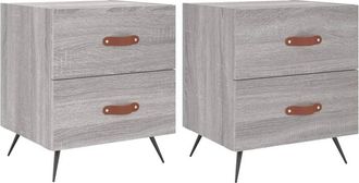 vidaXL Vidaxl - Mesitas noche 2 uds madera ingeniería gris Sonoma 40x35x47,5 cm