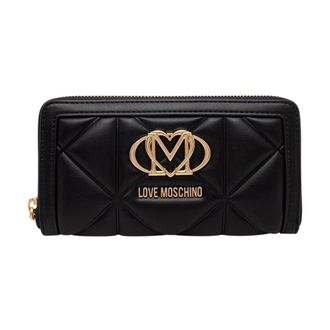 Love Moschino Embossed Q Portemonnee - Dames - Accessoires - Zwart - Maat: ONE Size