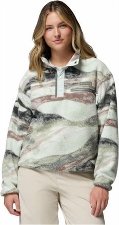Columbia Helvetia II Printed Cropped Half Snap Fleecepullover f&uuml;r Damen | grau