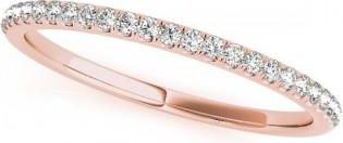 Allurez Diamond Accented Semi Eternity Wedding Band in 14k Rose Gold (0.10ct)