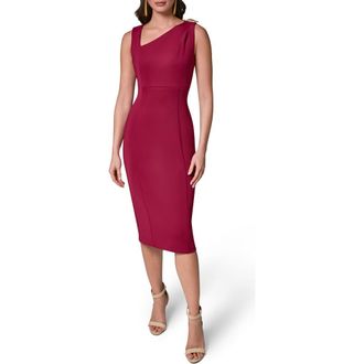 DKNY Asymmetrical Neckline Sheath Dress in Sangria at Nordstrom, Size 10