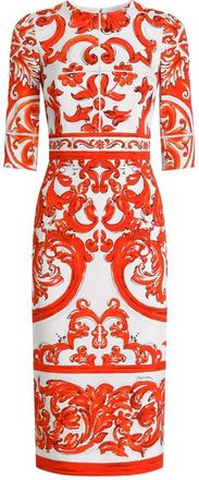 Dolce & Gabbana Maiolica Print Charmeuse-jurk
