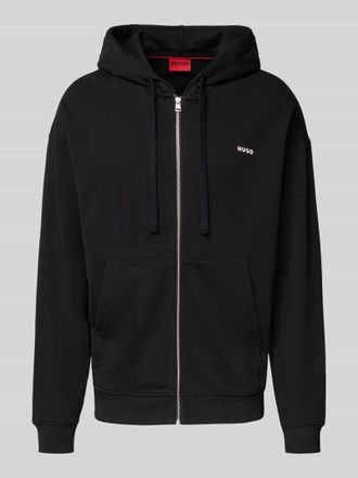 HUGO BOSS Relaxed Fit Sweatjacke aus reiner Baumwolle Modell DAPOZIP in Black, Gr&ouml;&szlig;e XXL