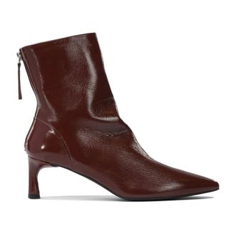 Halmanera Schoenen, Dames, Rood, 37 1/2 EU, Leer, Bordeaux Enkellaarzen voor vrouwen