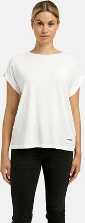 Smith & Soul T-Shirt SMITH & SOUL, Damen, Gr. XXL, wei&szlig;, Single Jersey, Obermaterial: 46% Baumwolle, 46% Lyocell, 8% Elasthan, unifarben, normal, Rundhals, Umschla