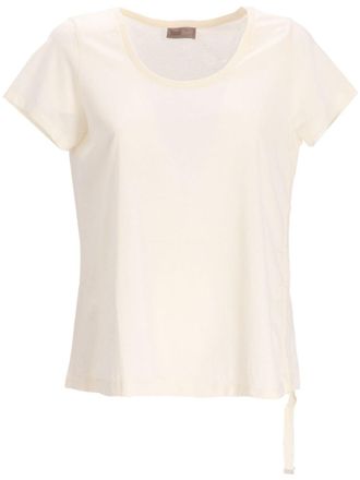 Herno drawstring-tie T-shirt - women - Cotton - 42 - White
