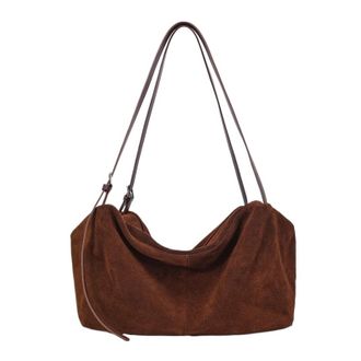 Generic Womens Leather Shoulder Bags Ladies Soft Cowhide Crossbody Bag Female Commuting Handbag(Coffee)