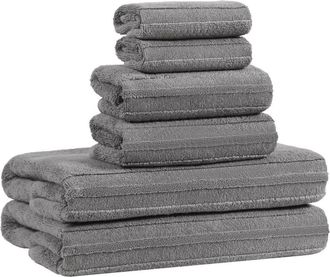 Nine West Sofia 6-Piece Bath Towels in Frost Gray at Nordstrom Rack