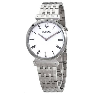 Bulova Classic Regatta Quartz White Dial Mens Watch 96A232