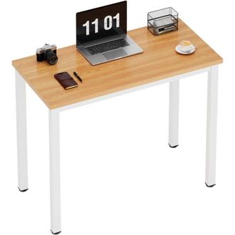 Soges Scrivania per computer piccola 80 x 40 cm, scrivania per PC, scrivania per ufficio, scrivania angolare per ufficio domestico,bianco teak