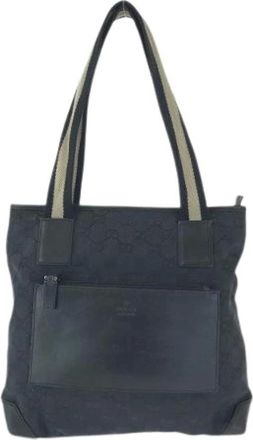 Gucci Pre-owned Tote Bags, female, Black, Size: ONE SIZE Pre-owned GG Canvas Tote Bag