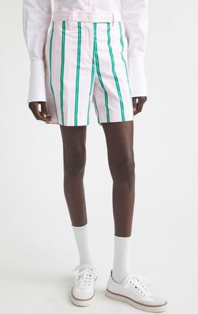 Thom Browne Rep Stripe Poplin Chino Shorts in Light Pink at Nordstrom, Size 0 Us