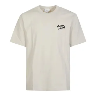 Maison Kitsun&eacute; Handwriting Comfort T-Shirt - male - Maison Kitsun&eacute; - T-Shirts - Beige - S - Tops