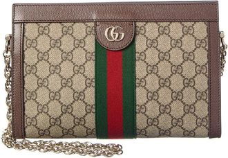 Gucci Ophidia Medium Gg Supreme Canvas & Leather Shoulder Bag