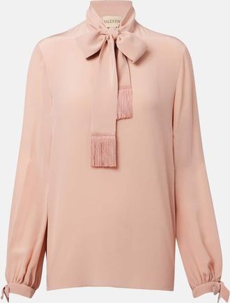 Valentino Blusa in crêpe di seta con fiocco