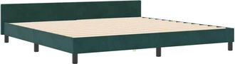 vidaXL Bed Frame with Headboard Dark green 200 x 200 cm Velvet vidaXL