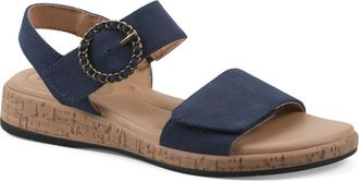 White Mountain Bonique Corck Wedge Sandal in Navy/Sueded/Smooth at Nordstrom Rack, Size 8.5