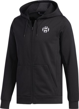 adidas Mens adidas Logo Printing Sports Basketball Hooded Zipper Jacket Black DX6795
