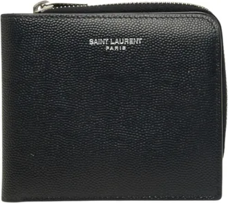 Saint Laurent Black Leather Wallet (Bi-Fold) (Pre-Owned)