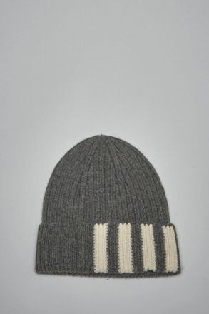 Thom Browne Rib Hat W/ 4 Bar Stripe In Cashmere