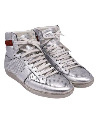 Saint Laurent Mens Leather Sl/10H High-Top Sneaker (Authentic Pre-Loved)