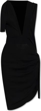 Ferragamo Kleedjes, Dames, Zwart, S, Katoen, Jurk met decoratieve strikken