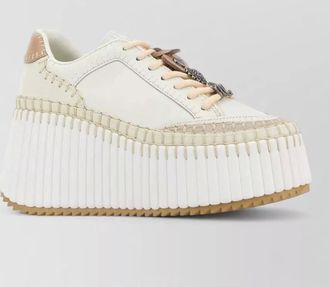 Chlo&eacute; calf leather low-top sneakers