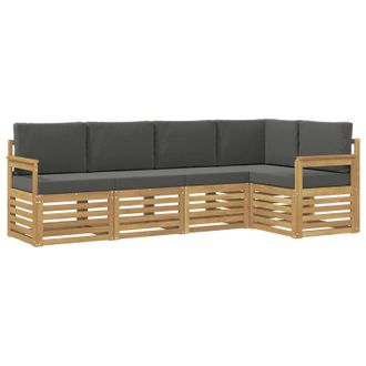 vidaXL Conjunto De Sof&aacute;s De Exterior 5 Pcs Blanco Y Antracita Vidaxl