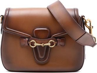 Gucci Pre-owned Womens Medium Leather Lady Web Crossbody - Brown - One Size