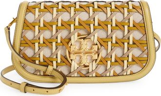 Tory Burch Miller Basketweave Leather Convertible Clutch in Cornbread at Nordstrom