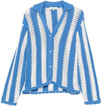 Stine Goya Striped Open-knit Cardigan