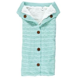Hudson Baby Plush Knitted Fluffy Stroller & Lounge Baby Snuggle Wrap in Mint at Nordstrom