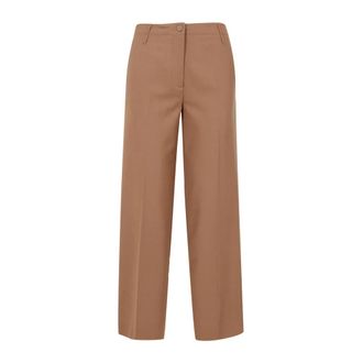 Semicouture Broeken, Dames, Beige, S, Wol, Shelby Broeken