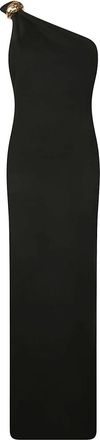 Elisabetta Franchi Red Carpet Full Milano Stitch Gebreide Jurk - Dames - Avondkleed - Zwart - M - Polyester - Kleedjes
