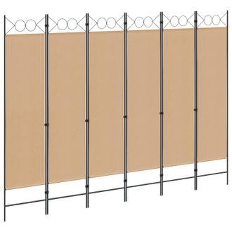 vidaXL Divisor De Habitaci&oacute;n De 6 Paneles Beige 240 X 180 Cm Tela Vidaxl