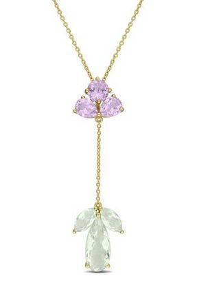 Delmar Rose de France Green Quartz & Amethyst Lariat Necklace in Purple Multi at Nordstrom Rack