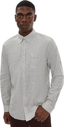 Barbour Nelson Striped Long Sleeve Tailored Shirt Mens Clothing Bleached Olive : 2XL, Cotton/Linen