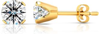 SuperJeweler Lab Grown Diamond Stud Earrings in White & Yellow Gold - Available in All Carat Weights, Eco-Friendly, Conflict-Free, Sustainable Diamond Jewelry for