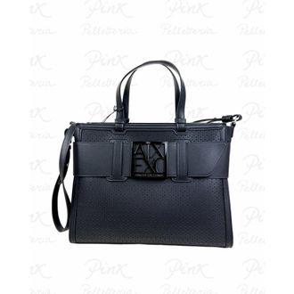 A|X Armani Exchange Susy Laser Cut Big Tote - female - Armani Exchange - Shopping Bags - Black - ONE SIZE - Bags