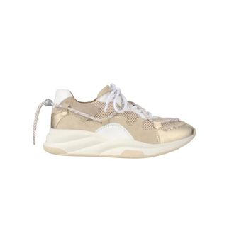 DWRS Dwrs, Schoenen, Dames, Beige, 37 EU, Witte/Beige Leren Sneakers voor Dames