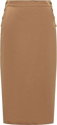 Max Mara Cresta Midi Rok - Dames - Midirokken - Bruin - L - Leer - Rokken