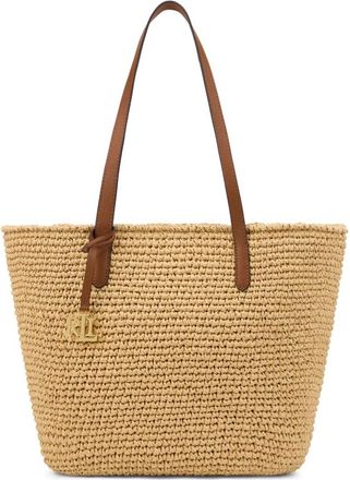 Ralph Lauren Tote Bags, female, Beige, Size: ONE SIZE Lainey Straw Bag