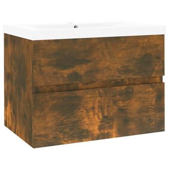 vidaXL Vidaxl - Mueble De Ba&ntilde;o Con Lavabo Madera Contrachapada Roble Ahumado
