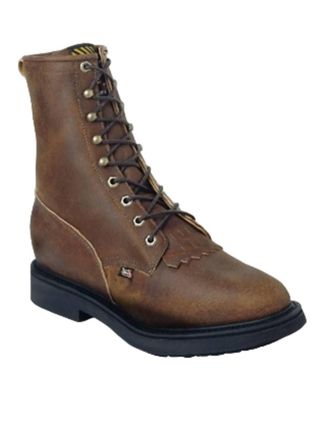 Justin Mens Round Steel Rated Toe - Eee Width In Aged Bark