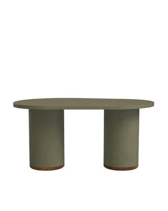 Hannun Mesa de exterior de microcemento en color verde oliva 160 cm